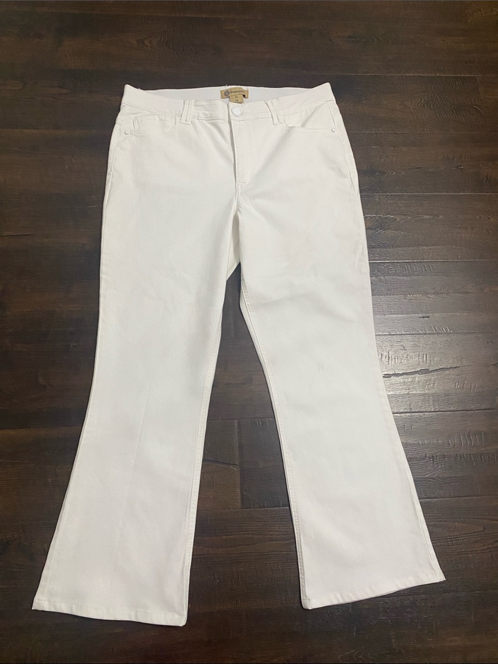 Democracy White Flared Wide-Leg Jeans